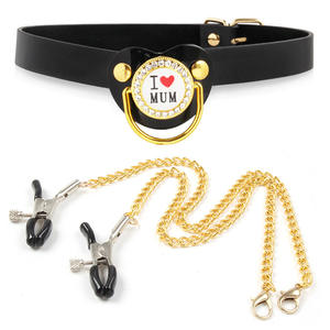 Novedad lindo PU chupetes boca mordaza entrenamiento Oral fetiche Bondage Correa boca abierta mordaza para perros esclavos y parejas - Product Image 2