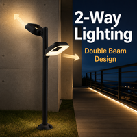 Lampadaire LED à Têtes Rotatives en Aluminium Courbé sur Quatre Côtés, Diamètre 40 mm, pour la Décoration de Sites Touristiques et de Paysages