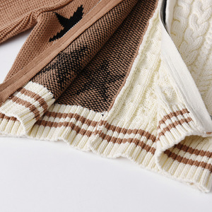 Veste en tricot torsadé à blocs <span class=keywords><strong>de</strong></span> couleur pour bébés garçons, 100% coton, motif étoile, fermeture éclair, <span class=keywords><strong>pull</strong></span> pour tout-petits, enfants, automne, hiver, cardigan - Product Image 4