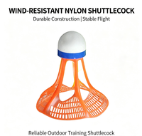 Volant de badminton en nylon résistant au vent, durable, vol stable, entraînement en extérieur, vente en gros, logo personnalisé, OEM