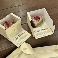 Boîte d'emballage de gâteau rigide pliable de luxe avec logo personnalisé, réutilisable, imperméable, écologique, en papier, avec poignée