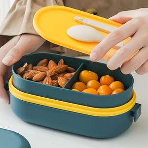 Heetverkopende 850ML draagbare bento-lunchbox voor volwassenen, van PP-materiaal, met verwarmbare voedselcontainer en lepel - Product Image 4