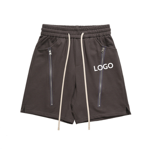 Alta qualità estiva elastico in vita doppia grande tasca aperta <span class=keywords><strong>con</strong></span> cerniera da uomo pantaloni corti da spiaggia <span class=keywords><strong>pantaloncini</strong></span> larghi in cotone - Product Image 1
