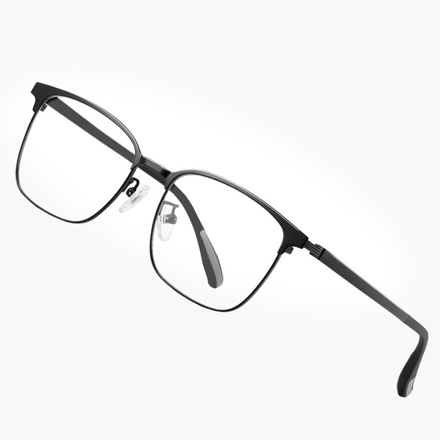 New Arrival Classical Business Style Titanium Square Eyeglasses IP Plating Flexible Frames Rectangle Optical Glasses Solid