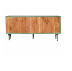 Mueble de TV Moderno de 4 Puertas, Centro de Entretenimiento de Madera, Gabinete de Almacenamiento Espacioso, Elegante Soporte de TV para Sala de Estar y Uso Doméstico - Product Image 2