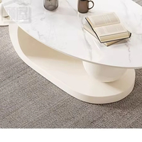 Lampe de table basse ovale en marbre de luxe moderne côté minimaliste créatif pour petit appartement design de maison polyvalent