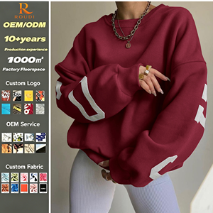 Felpa Oversize da Donna <span class=keywords><strong>con</strong></span> Logo Personalizzato, Stampa Lettere sulle Maniche, Pullover Casual Pesante OEM ODM all'Ingrosso - Product Image 2