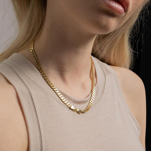 Collar de cadena de eslabones cubanos unisex, joyería de diseño simple chapado en oro de 18k, gran oferta - Product Image 3