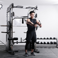 Máquina de Entrenamiento Funcional SMITH, Soporte para Sentadillas, Equipo de Levantamiento de Pesas Multifuncional, Metálico, Plegable, de Uso Comercial