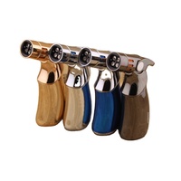 Briquet torche à quatre flammes, coupe-vent, rechargeable au gaz butane