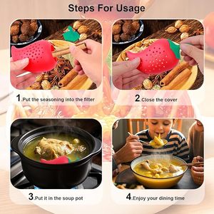 Filtre à épices créatif en silicone en forme de cuisse de poulet avec trou de filtration pour la cuisson - Product Image 4