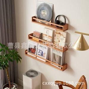 Solid Wood <b>Wall</b> Mounted Storage Rack Rectangle Multipurpose Durable Home Use Living Room Desktop Bedroom Storage - Product Image 3