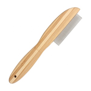 工場卸売竹木製ハンドル猫ノミ櫛ペット犬毛グルーミング櫛 - Product Image 4