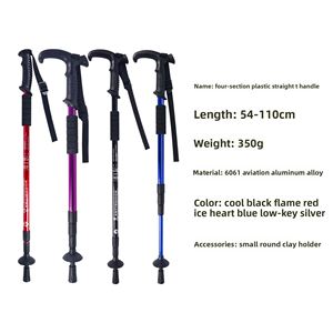 Bastones de Senderismo Telescópicos de Aleación de Aluminio para Viajes al Aire Libre, Bastones Plegables de Corcho para Trekking - Product Image 5