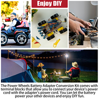 Adaptador de Batería de Iones de Litio de 18V 20V con Conector y Cables para Montaje, Fuente de Alimentación para Baterías, Convertidor de Energía para Proyectos DIY y Power Wheels