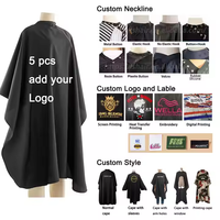 Cape de Salon Professionnelle avec Fermeture à Boutons-Pression, Imperméable, pour Coiffure et Barbier, avec Col en Silicone