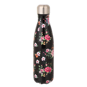 Gobelet isotherme en acier inoxydable 304 de haute qualité, motif floral marbré, petit goulot, pour sports de plein air, cadeaux souvenirs - Product Image 5