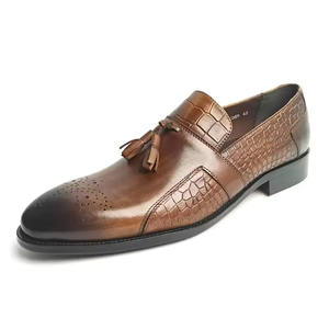 Chaussures décontractées authentiques pour hommes en cuir véritable, style décontracté à bout carré fabriqué à la main - Product Image 6