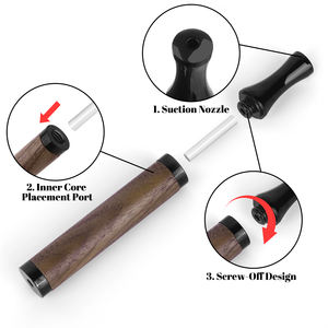 Cigarrillos Herbales de Mentol Plateados en Acero Inoxidable, Pipa de Madera para Dejar de Fumar, Inhalador para Problemas Respiratorios, Colgante - Product Image 3