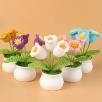 Poupées au crochet faites à la main, finies, vente en gros d'usine de fleurs, jouets amigurumi au crochet, lot de 4 pour les amateurs de crochet