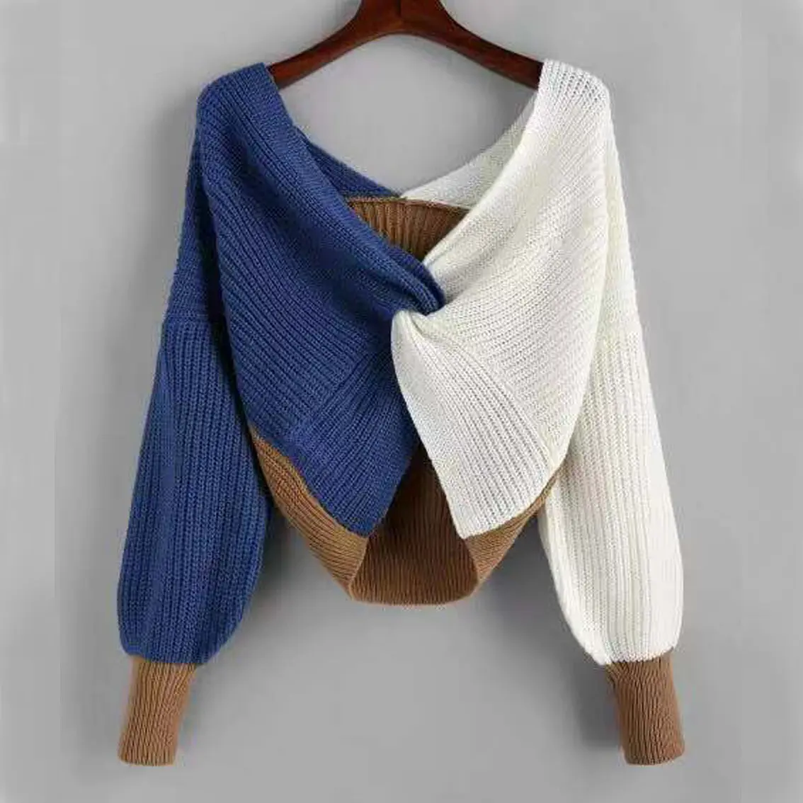 利用可能な最高のデザインのセータープルオーバーニットクロップトップ高品質の契約色の女性のニットセーター