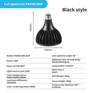 Đèn trồng cây E27 Spotlight <span class=keywords><strong>10W</strong></span> 20W 30W LED quang phổ đầy đủ 110V 220V dùng cho gieo hạt và trồng cây - Product Image 6