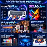 Imprimante DTF 60 cm (24 pouces) avec système d'encre blanche Epson I3200HD, machine d'impression directe sur film pour t-shirts, usage commercial