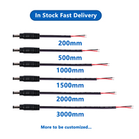 Câble d'alimentation mâle DC4017, 1,5 m, 20AWG, 2 conducteurs, pour lampe à ongles UV LED, sécheuse de manucure