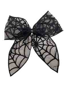 High Quality Gothic Embroidery Mesh Bow Hair Clip for Halloween DIY Costume Accessory - Product Image 4