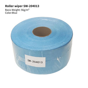 Rollo de Papel de Limpieza Industrial Blanco y Azul Desechable para Cuartos Limpios, Pulpa de Madera, Poliéster, Sin Pelusas, No Tejido, Spunlace - Product Image 5
