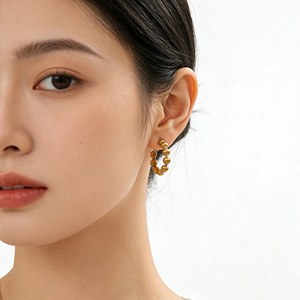 CUSTOM SILVER 10K/14K GOLD PLATED SOLID GOLD LAB GROWN DIAMOND ZICON ENGAGEMENT CLUSTER EARRING UNISEX CUTE ANNIVERSARY PARTY - Product Image 4