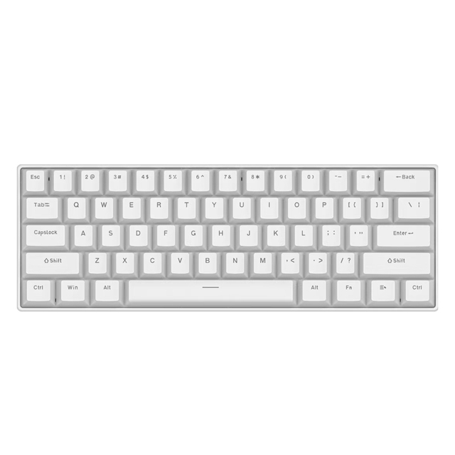HX-JX05 Wholesale Office Use Classic White 61 Key 60% USB Wired Mechanical Keyboard with LED Lighting Effects