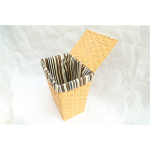 <b>Wicker</b> <b>Laundry</b> <b>Basket</b> Rectangle With Lid Cotton Liner Washable Storage Organizer For Bathroom Clothes - Product Image 1