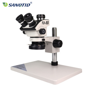 SANQTID 7X-50X 스테레오 삼안 현미경 4K 0.5x CTV 카메라 5단계 디옵트릭 조정 조절 가능한 LED 조명 스탠드 포함 - Product Image 6