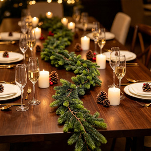 Guirlande de Noël artificielle Yan Ju en pin, 1,8 m, 144 aiguilles fourchues, pour décoration murale, fenêtre, cheminée - Product Image 2