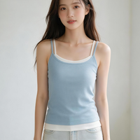Camisole pour femme avec soutien-gorge intégré, bretelles spaghetti, haute élasticité, respirante, OEM ODM