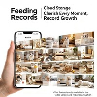 Distributeur automatique d'eau et de nourriture pour animaux de compagnie, moderne et écologique, avec commande à distance par application et minuterie Wi-Fi, pour chiens.