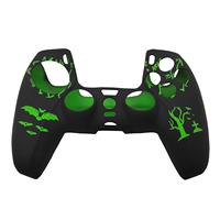 Coque de protection anti-rayures en silicone avec motif fantôme mummy gravé au laser pour manette PS5 DualSense, avec grip amélioré