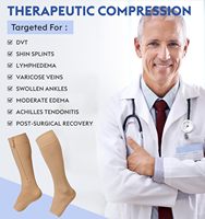 Chaussettes de compression OEM à fermeture éclair pour femmes et hommes-Bas de compression au mollet 15-21mmHg à bout ouvert