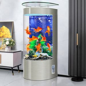 <span class=keywords><strong>Acquario</strong></span> semicircolare per pesci rossi 2026: Nuovo modello con filtro automatico e decorazione acquatica per soggiorno - Product Image 5