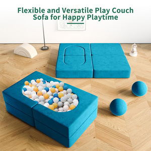 Blocs de canapé modulaires pour enfants YOBO Factory, meubles de jeu amusants et sûrs, 8 blocs de jeu en mousse souple avec balles, meilleur cadeau pour les tout-petits - Product Image 4