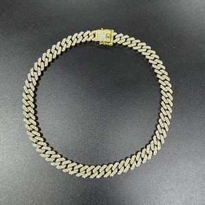 Collier de chaîne cubaine en <span class=keywords><strong>strass</strong></span> NL2017, bijoux de chaîne cubaine à fermoir en <span class=keywords><strong>strass</strong></span>, prix bas - Product Image 4