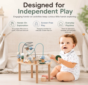 Table d'activités <span class=keywords><strong>en</strong></span> <span class=keywords><strong>bois</strong></span> <span class=keywords><strong>pour</strong></span> tout-petits, table sensorielle Montessori 7-<span class=keywords><strong>en</strong></span>-1, centre d'activités <span class=keywords><strong>pour</strong></span> bébé - Product Image 6