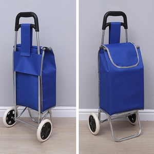 Chariot de courses pliable portable personnalisé avec sac en tissu Oxford amovible, chariot d'épicerie portable à 2 roues pour supermarchés - Product Image 4