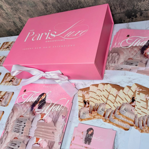 Vỏ sò từ sang trọng hộp giấy bao bì tóc túi với băng xử lý thiết lập cảm ơn bạn thẻ satin Túi biểu tượng tùy chỉnh - Product Image 2