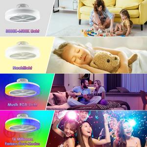 Ventilateur de plafond LED intelligent Magic Color pour chambre à coucher, salle à manger, avec application Bluetooth et musique, lampe ventilateur invisible - Product Image 5
