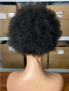 Afro kinky curly Drawstring ponytail Virgin Brazilian Short Human Hair extensions Afro Buns Drawstring Ponytails hair - Product Image 4