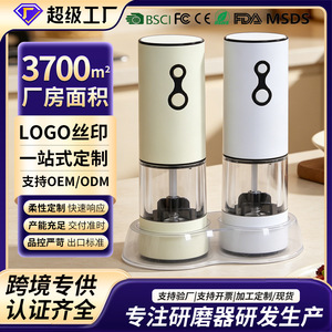 Electric <b>Pepper</b> <b>Grinder</b> Stainless Steel Ceramic Core Adjustable Coarseness Rechargeable USB Charging Home Kitchen Use - Product Image 4