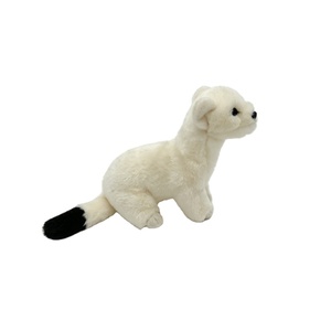 Realistisches Weißes Herminchen Plüschtier Lebensechte Kurzhaarige Zobel-Plüschfigur Geschenk für Zoo Souvenir Wildtiermuseum - Product Image 1