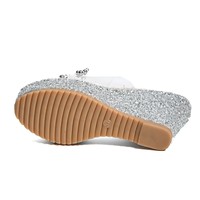 Sandales compensées de qualité supérieure pour femmes, ornées de strass, par des créateurs renommés